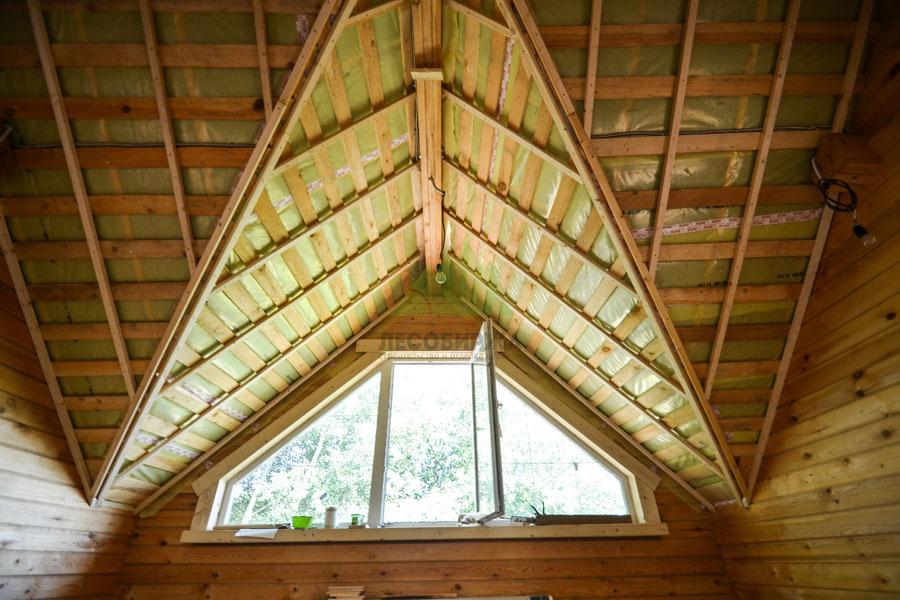 Обрешетка на потолке мансарды