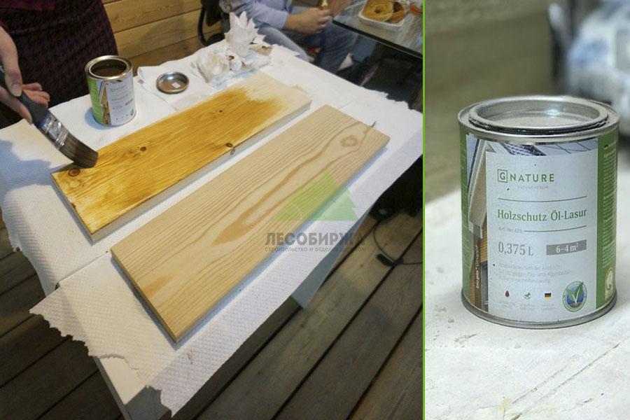 обработка древесины краской gnature
