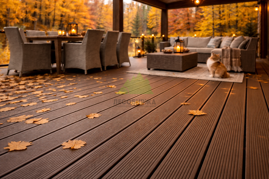 Терраса из ДПК вельвет