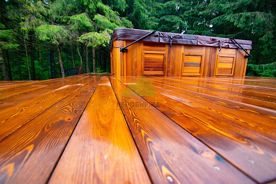 лиственница обработанная защитным маслом для террас