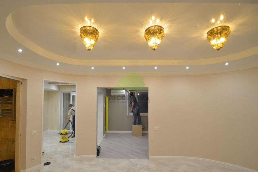 Вагонка штиль на кляймерах на потолке