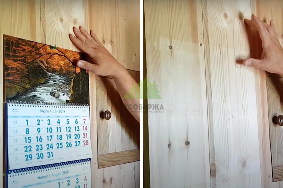 Как темнеет необработанная древесина