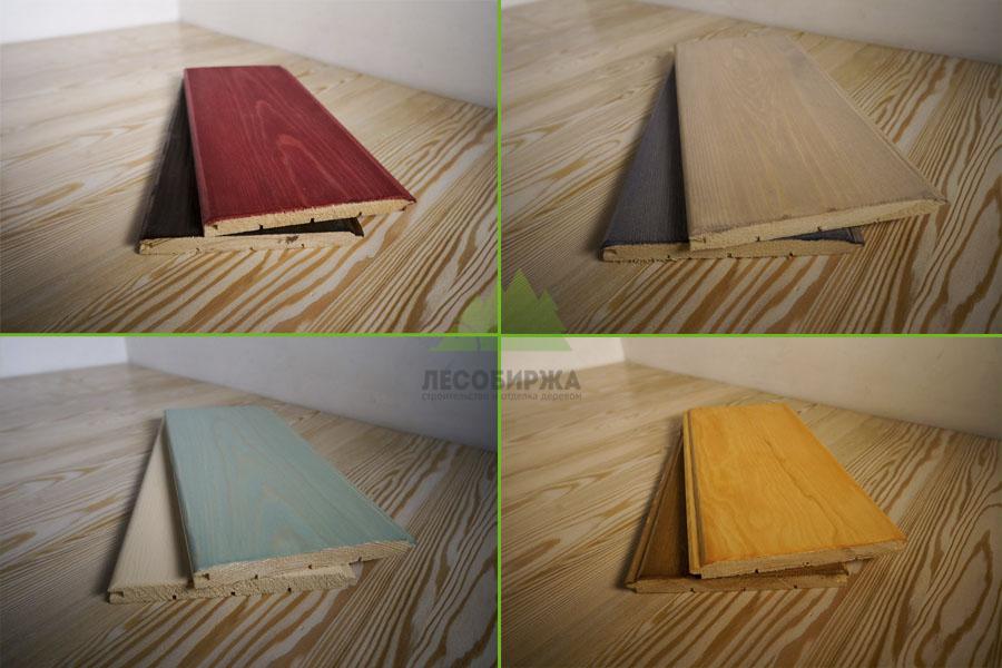 Вагонка штиль из ангарской сосны, покраска маслом RENNER