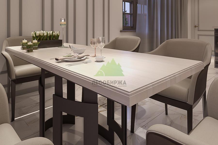 Стол из лиственницы, покрашенный в белый цвет