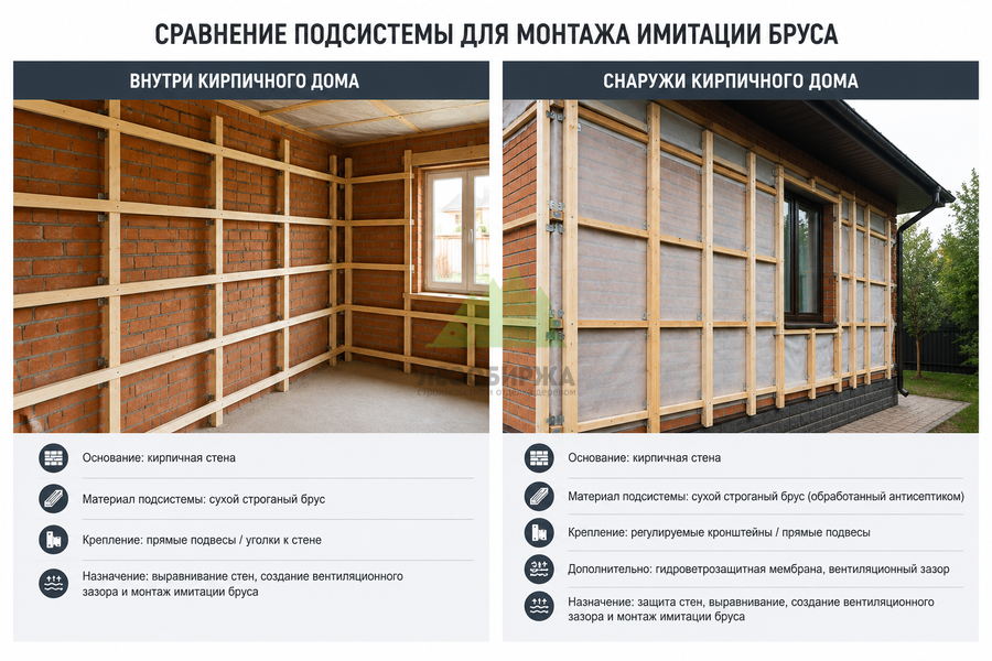 Подсистема внутри и снаружи каменного дома